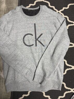 Calvin Klein Heather Gray CK Logo Crewneck Sweatshirt